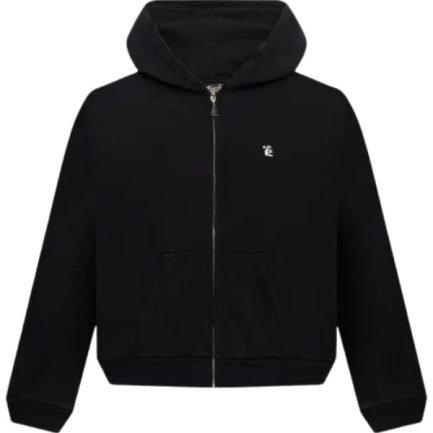 Black Hellstar Essentials Zip-Up Hoodie