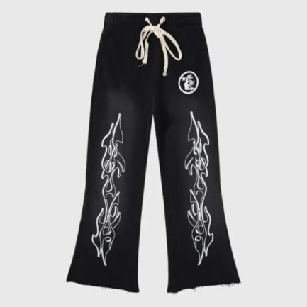 Hellstar Flame Flare Black Sweatpants