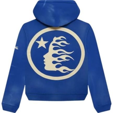 Hellstar Hoodie With No Guts No Glory Design In Blue
