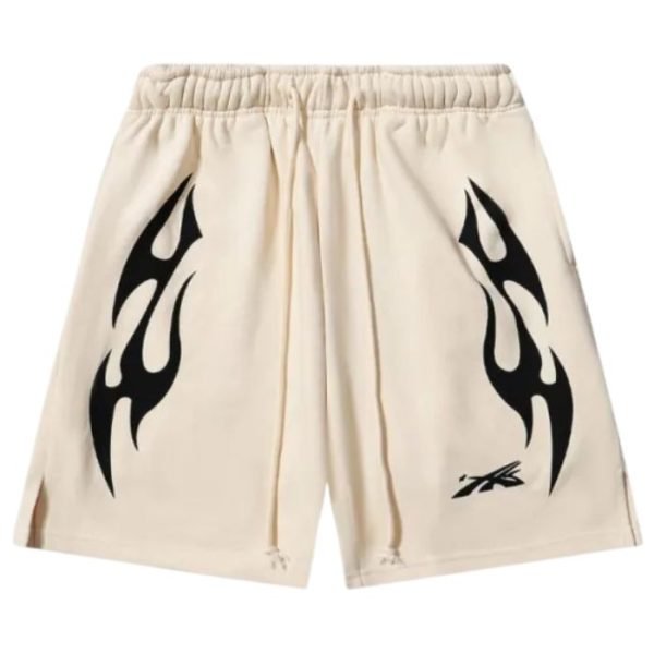 Hellstar Sports Flame Shorts In Beige Hellstar Sports Flame Shorts In Beige