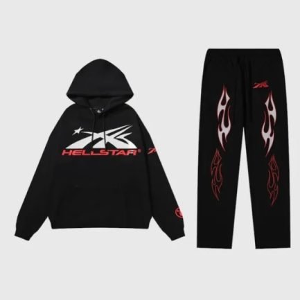 Hellstar Black And Red Sports Tracksuit